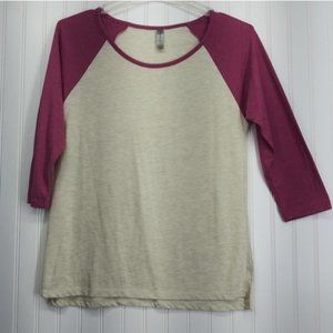Delta Apparel Platinum Women's Baseball Tee Size L